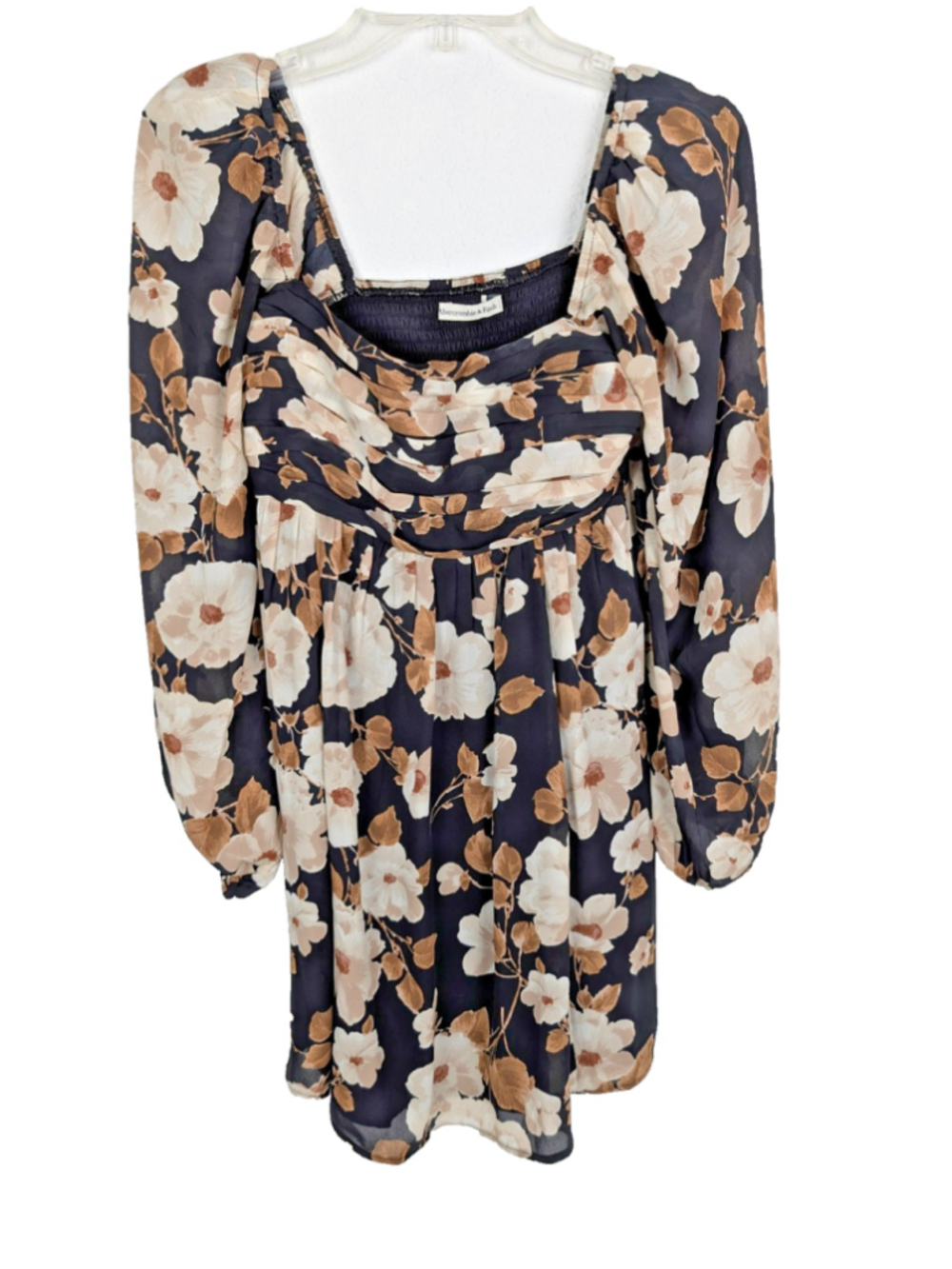 Abercrombie & Fitch Emerson Mini Dress Sz S Balloon Sleeve Floral Chiffon Boho